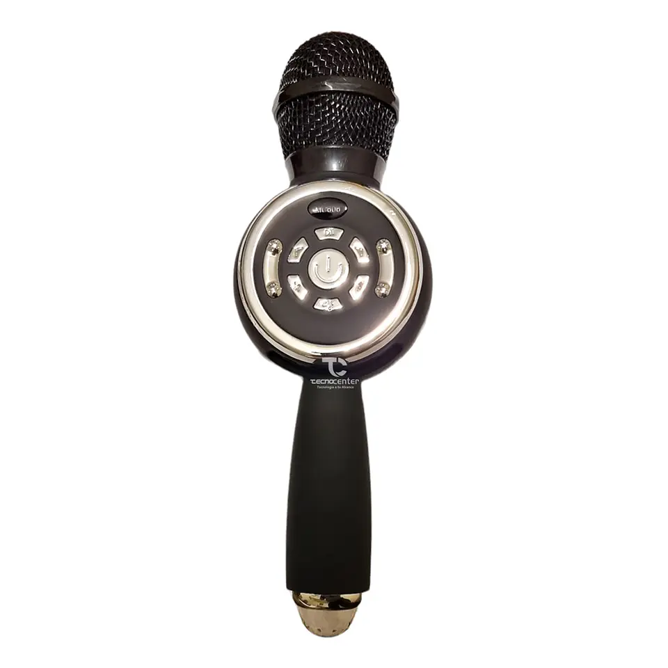 Microfono Karaoke TWS BT con luz Disco Negro 1