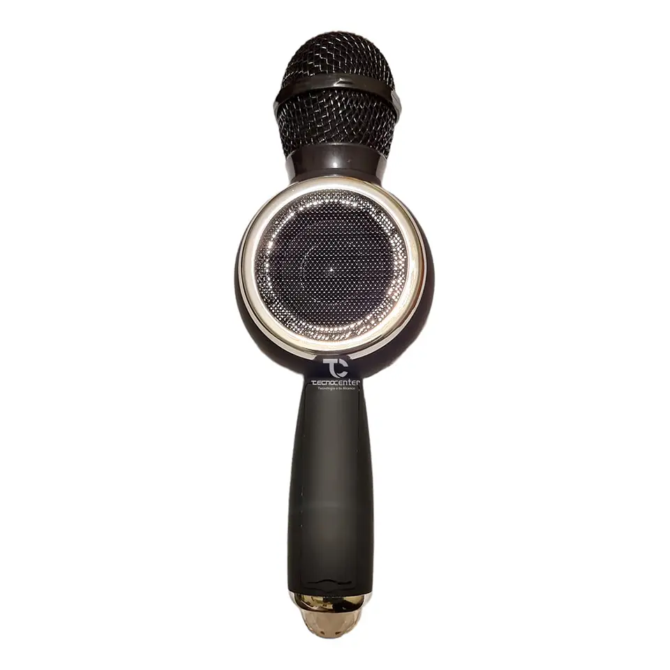 Microfono Karaoke TWS BT con luz Disco Negro 2