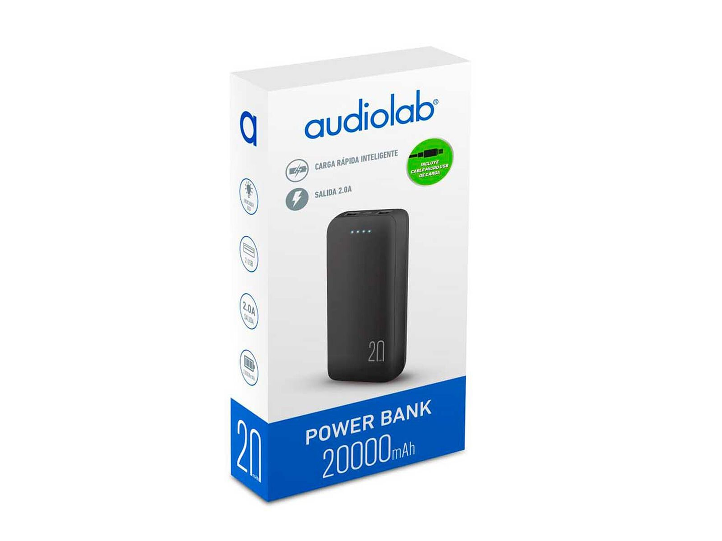 Bateria Portatil Powerbank 20.000 Mah Audiolab Bk 2