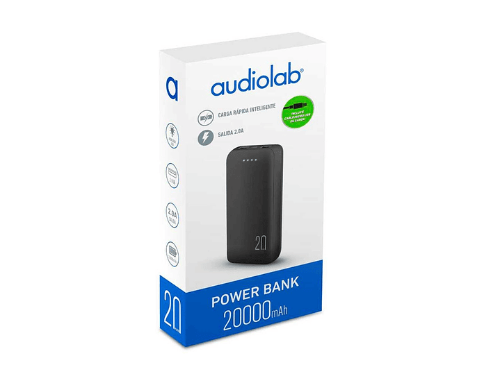 Bateria Portatil Powerbank 20.000 Mah Audiolab Bk 2
