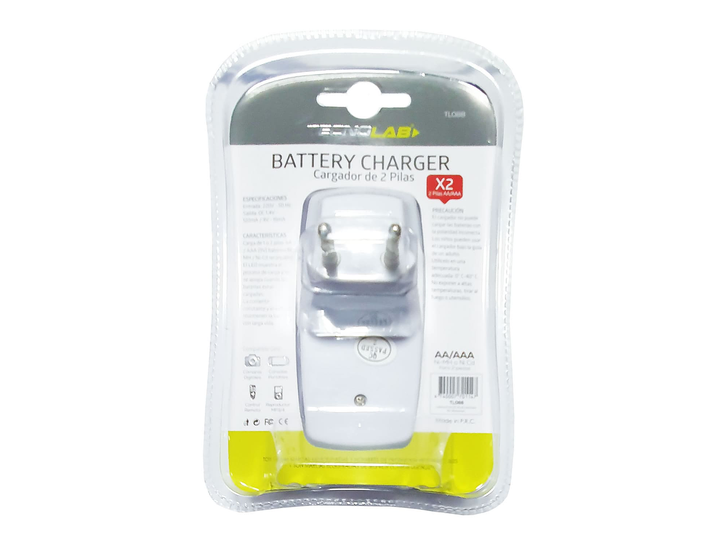 Cargador Pilas AA AAA 9v Tecnolab 2