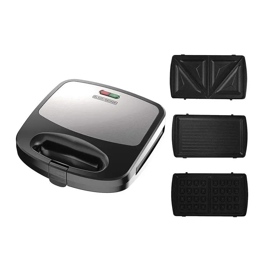 Sandwichera, Parrilla y Waflera Black+Decker WM2000S-CL 2
