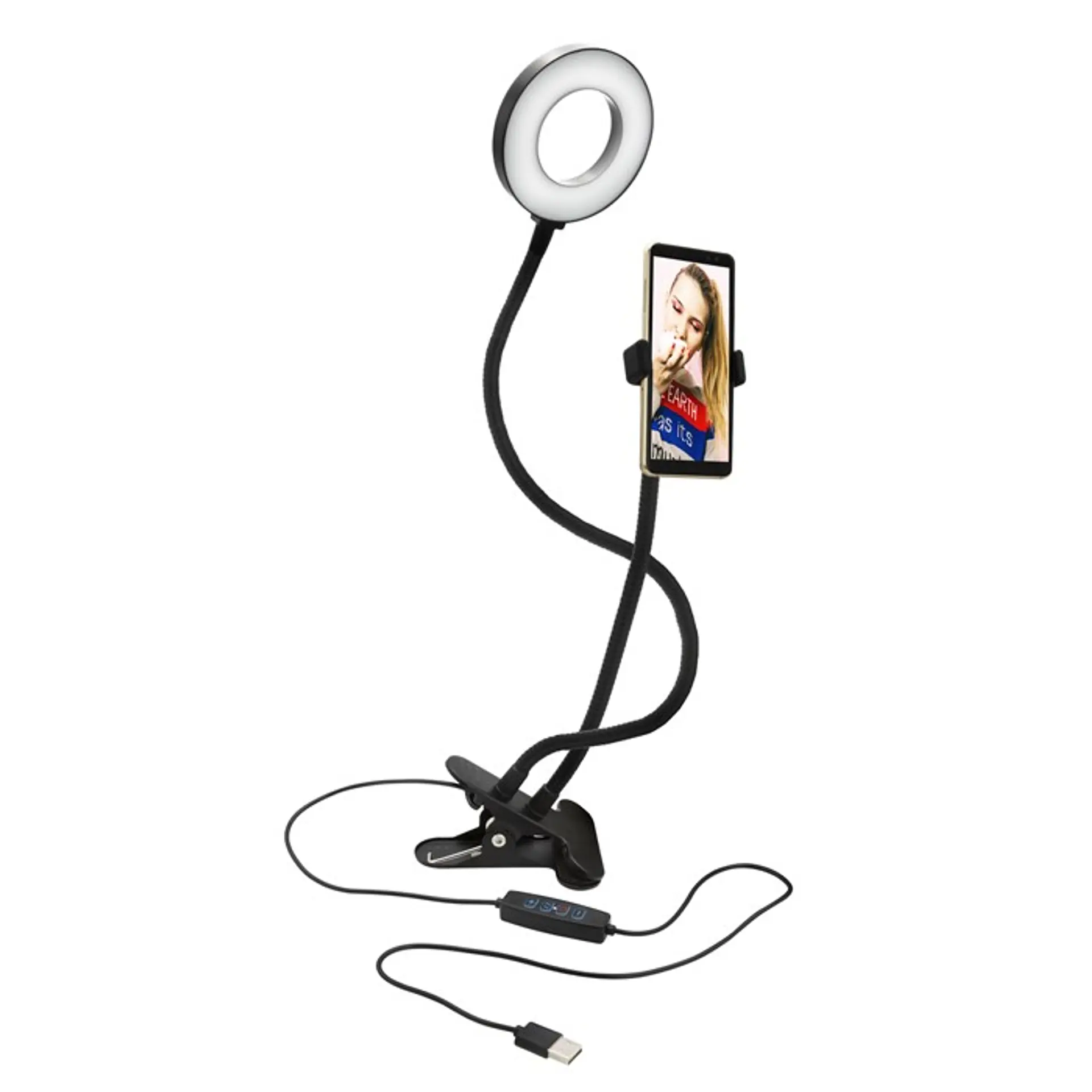 Soporte Tipo Clip Para Smartphone Con Aro De Luz 1