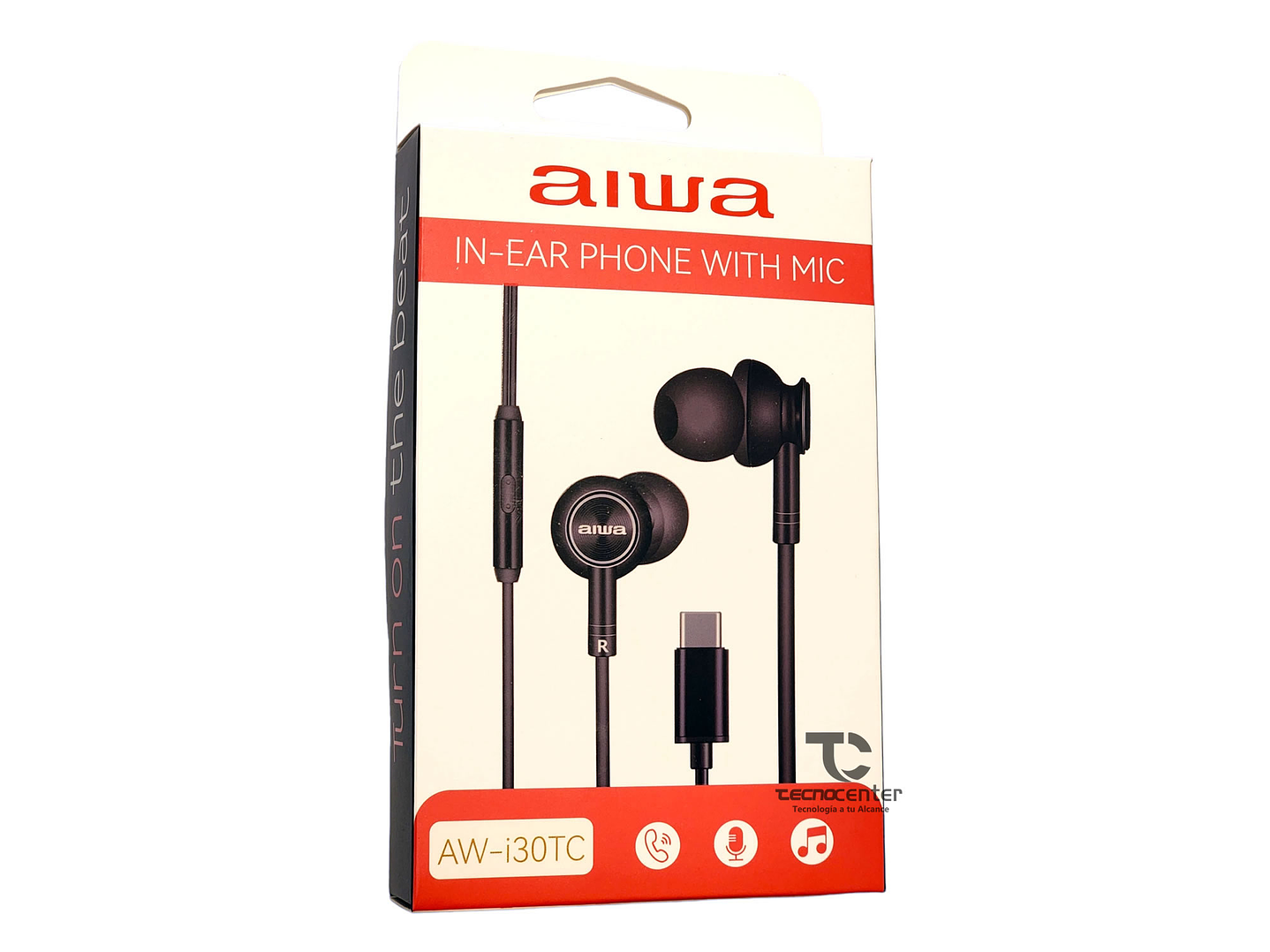 Audifonos Aiwa I30TC In-Ear Tipo C Negro 2