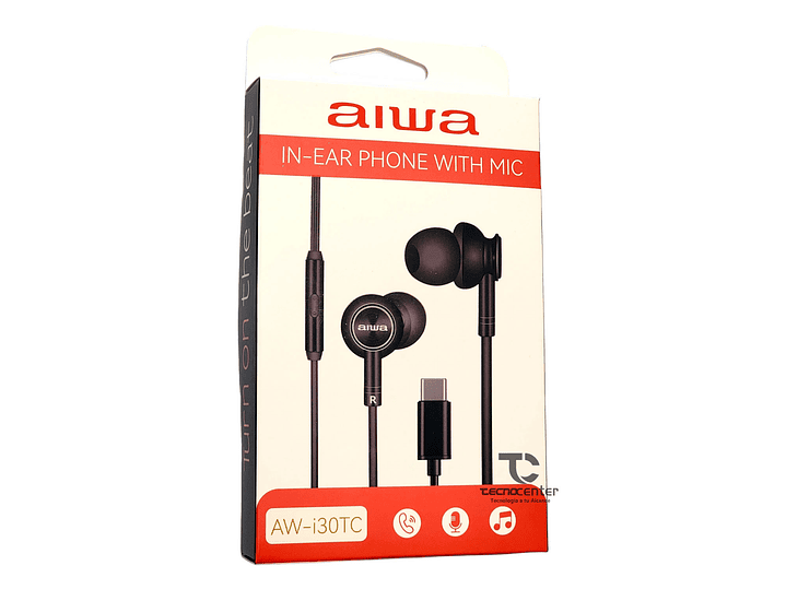 Audifonos Aiwa I30TC In-Ear Tipo C Negro 2