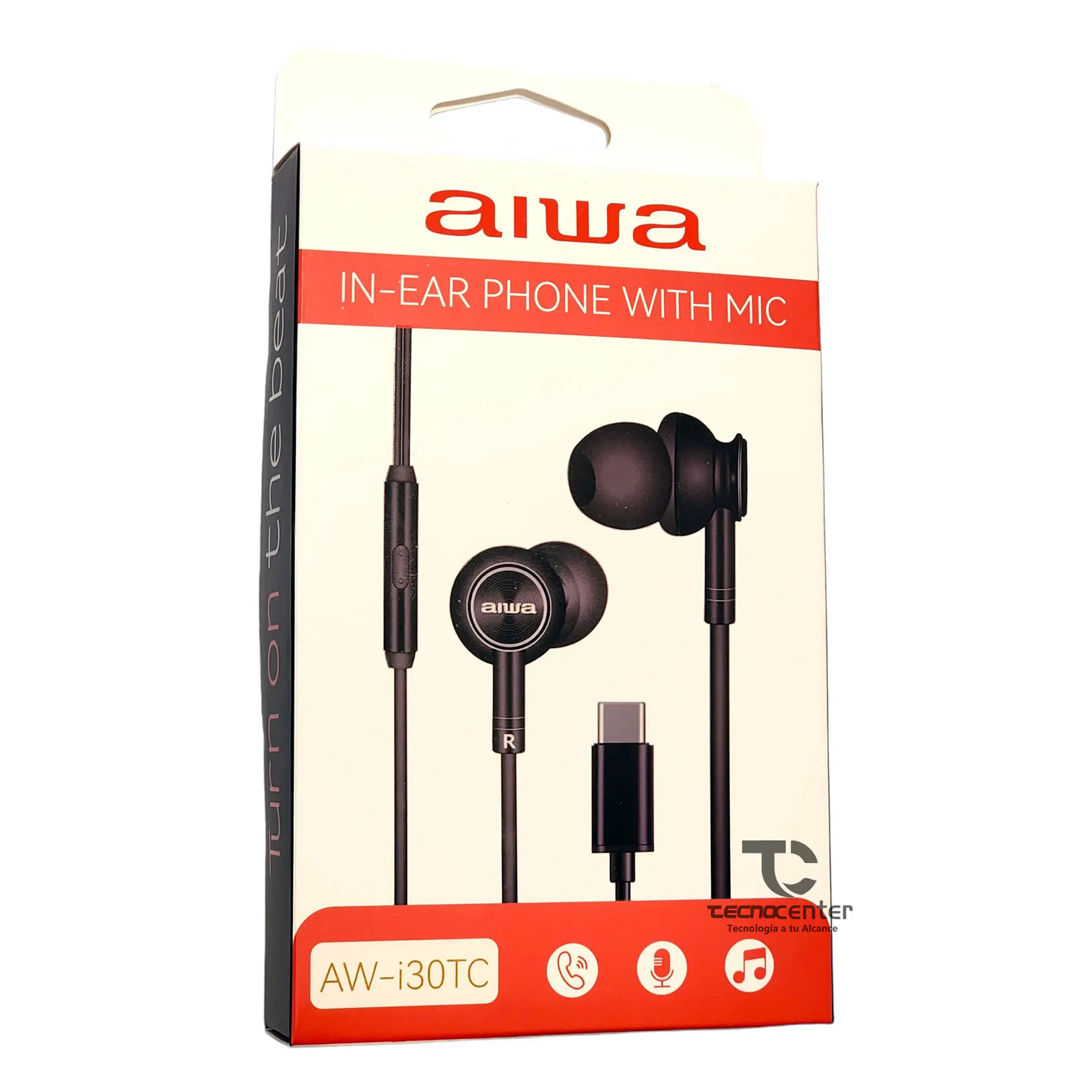 Audifonos Aiwa I30TC In-Ear Tipo C Negro 2