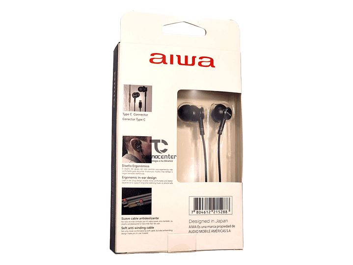 Audifonos Aiwa I30TC In-Ear Tipo C Negro 3