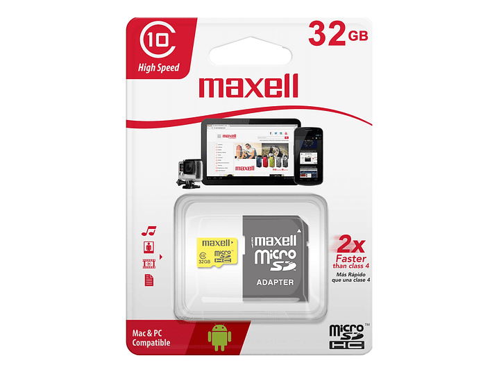 Tarjeta Memoria Micro SD HC 32GB Maxell 1