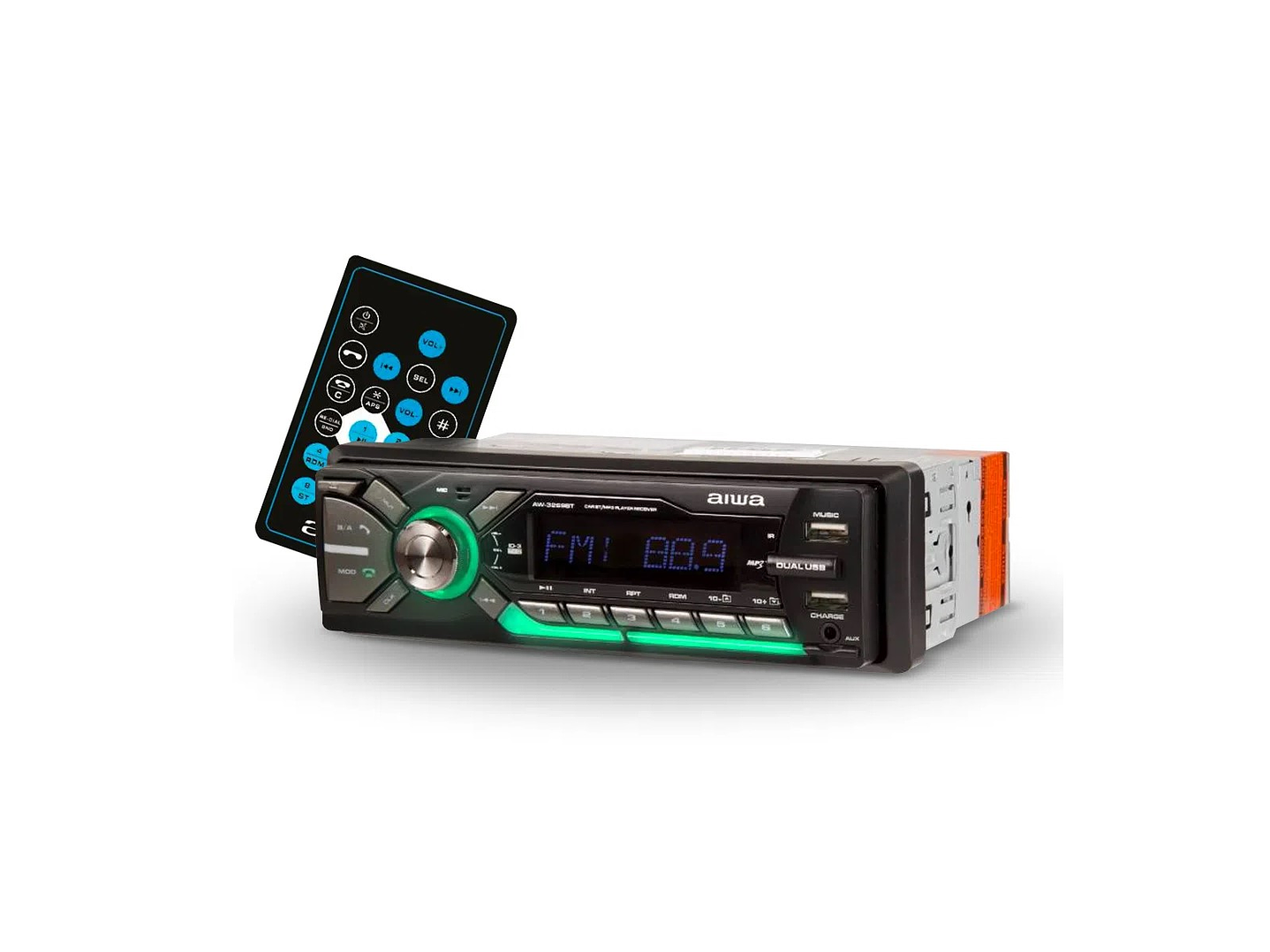 Radio Auto Aiwa BT Mp3 Usb App Music Aw-3269bt 2