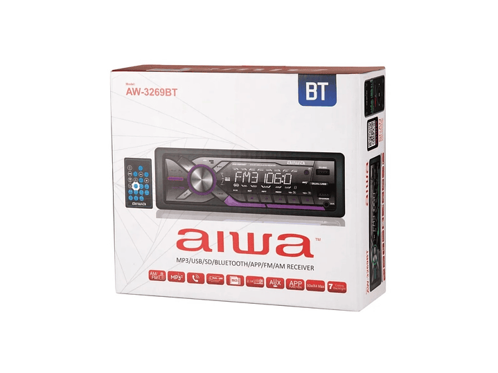Radio Auto Aiwa BT Mp3 Usb App Music Aw-3269bt 3