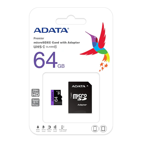Tarjeta Memoria Micro SD XC 64GB Adata