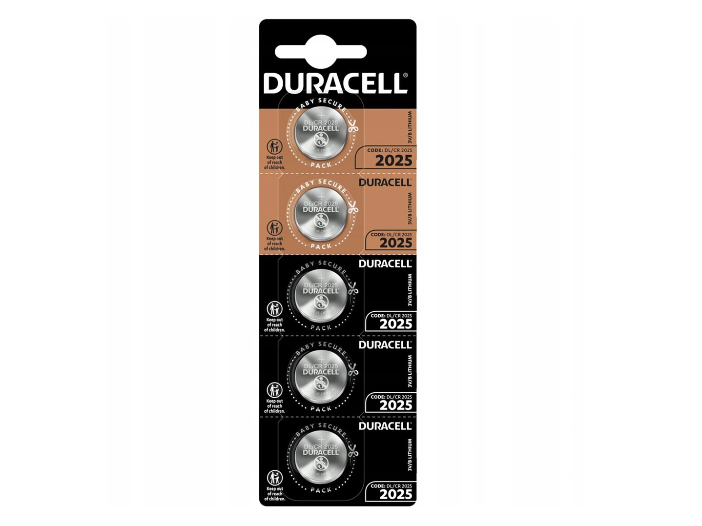 Pack 5 Pilas Cr 2025 Duracell Lithium 1