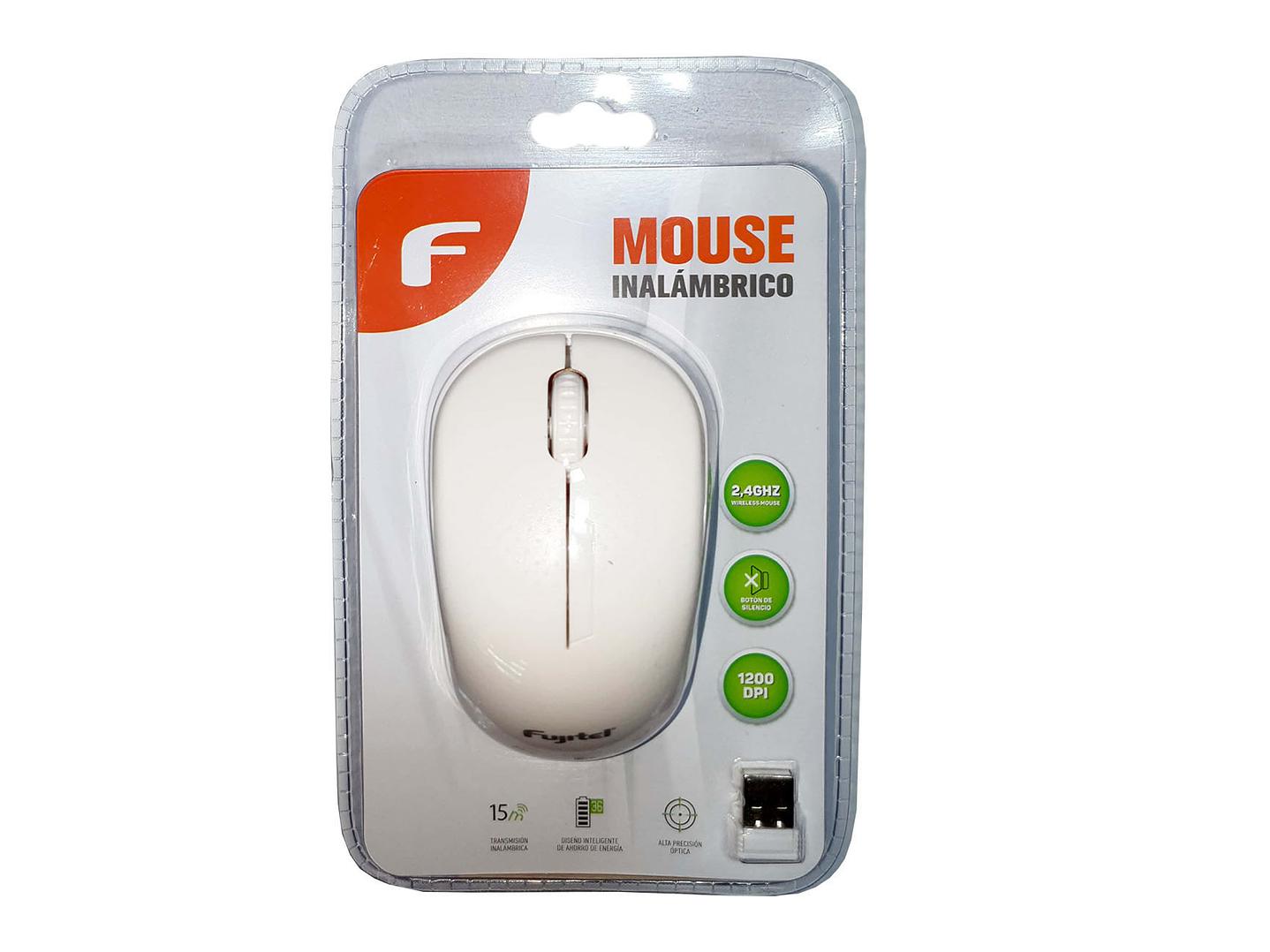 Mouse Inalámbrico Fujitel Blanco 1