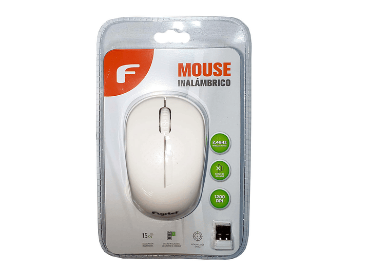 Mouse Inalámbrico Fujitel Blanco 1
