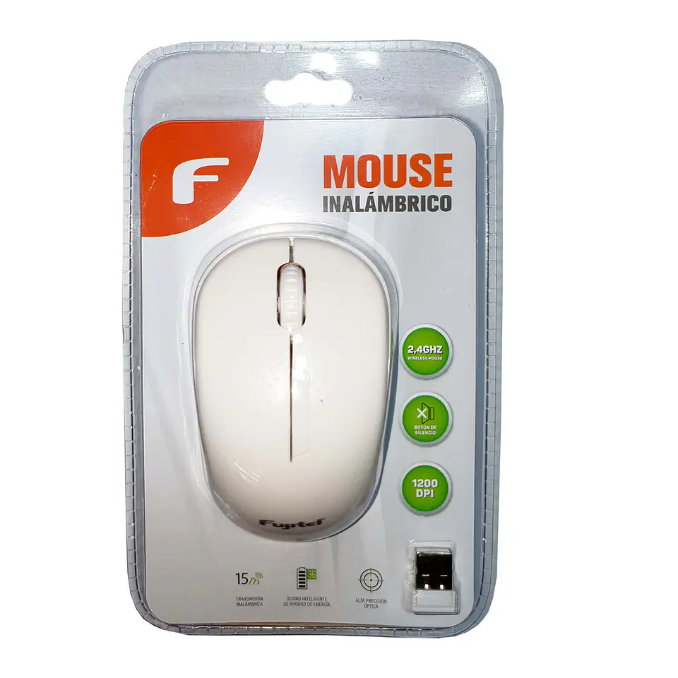 Mouse Inalámbrico Fujitel Blanco 1