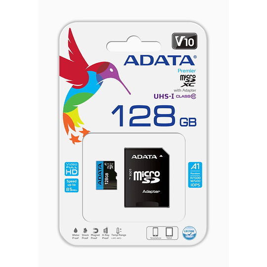 Tarjeta Memoria Micro SD XC 128 GB Adata