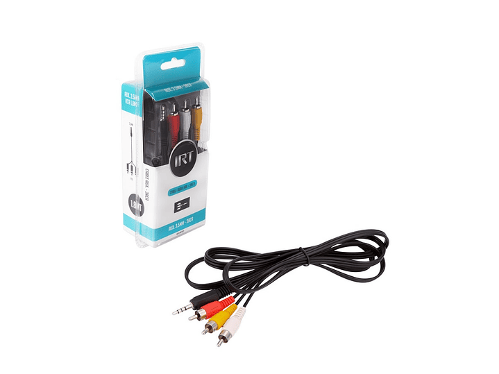 Cable Audio y Video Plug 3.5 a 3 RCA 1.8 Metros IRT 1