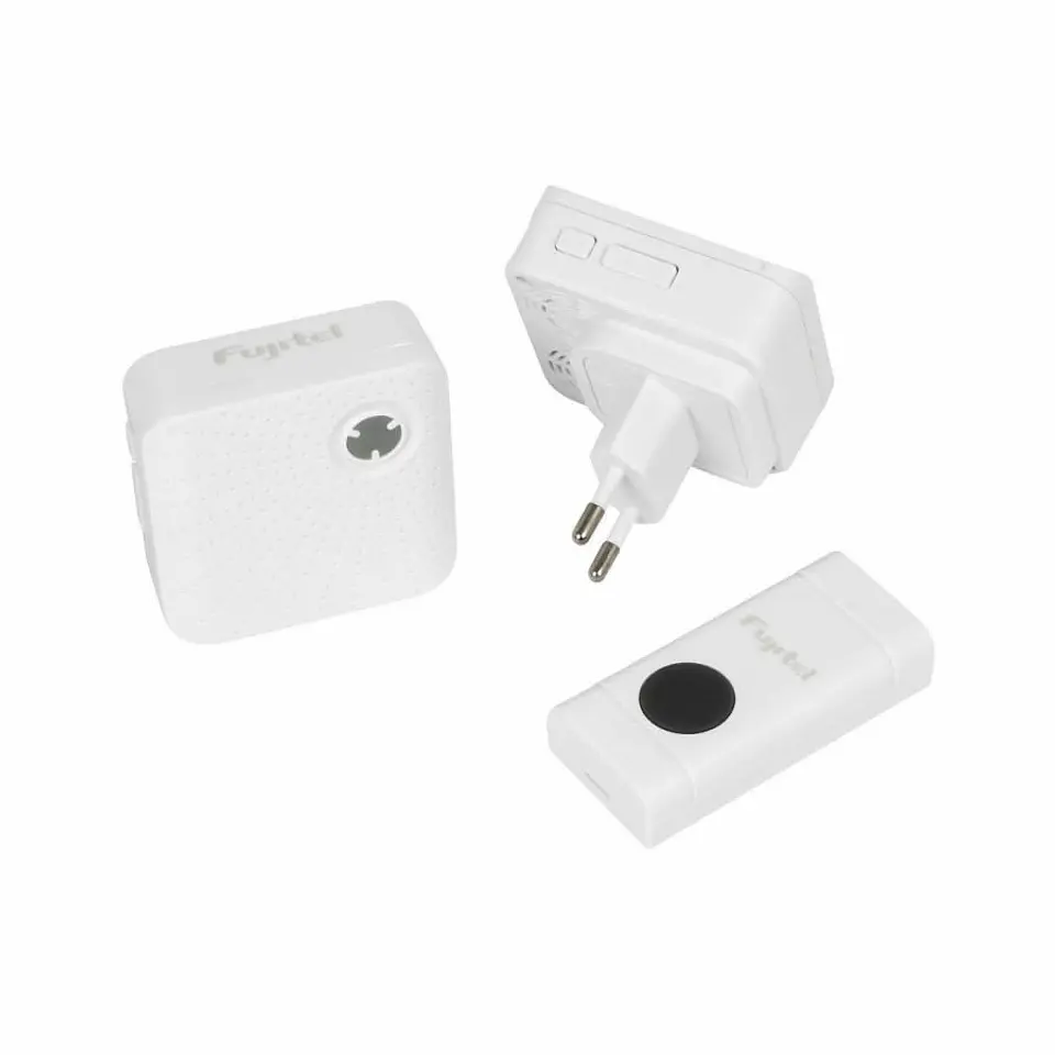 Timbre Inalambrico Doble Fujitel 70m Blanco 2