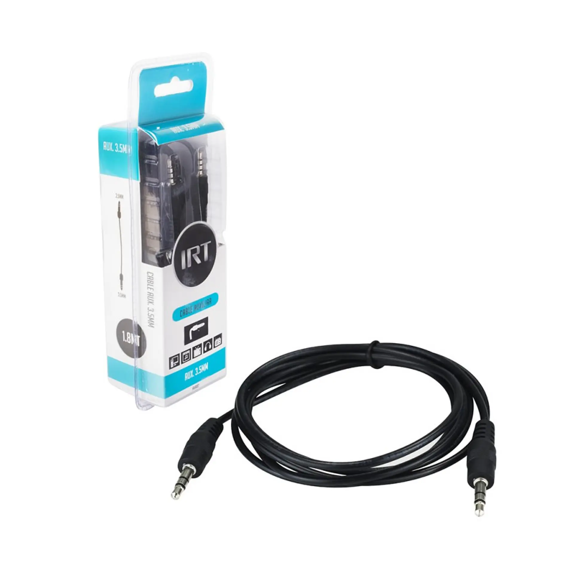 Cable Auxiliar 1.8mt Jack 3.5 Plug IRT 1