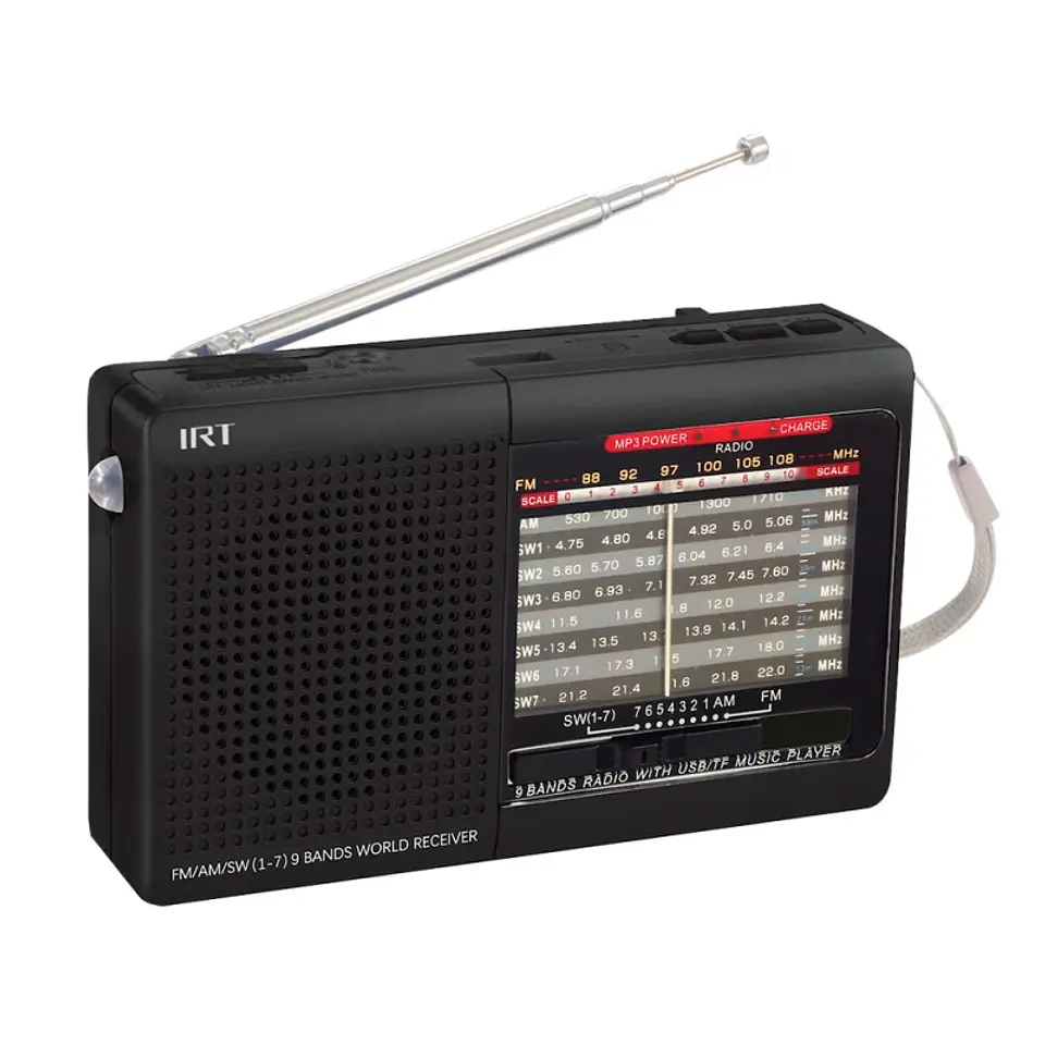 Radio Portatil IRT AM/FM/SW/USB/MSD 9 bandas negra 1