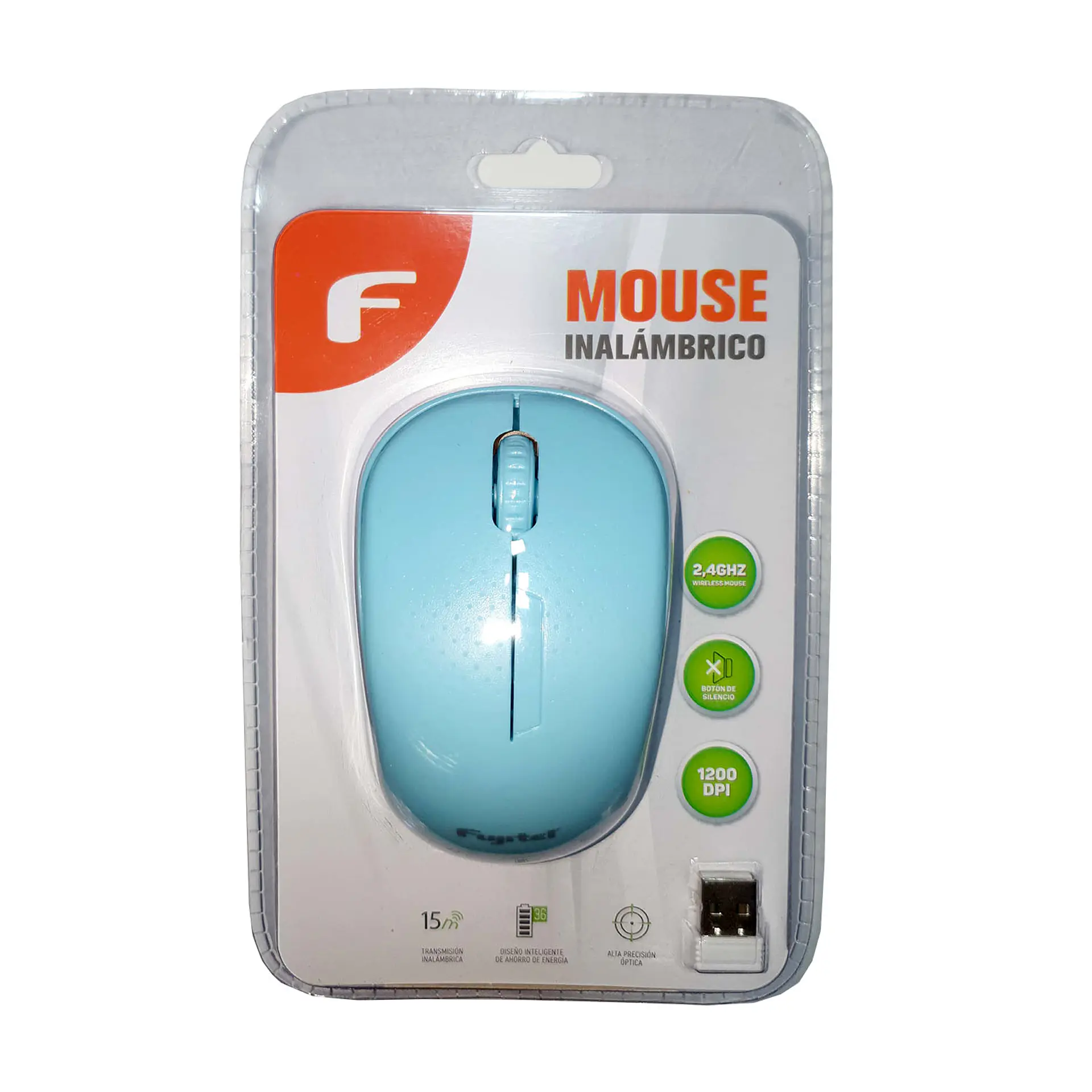 Mouse Inalámbrico Fujitel Celeste 1