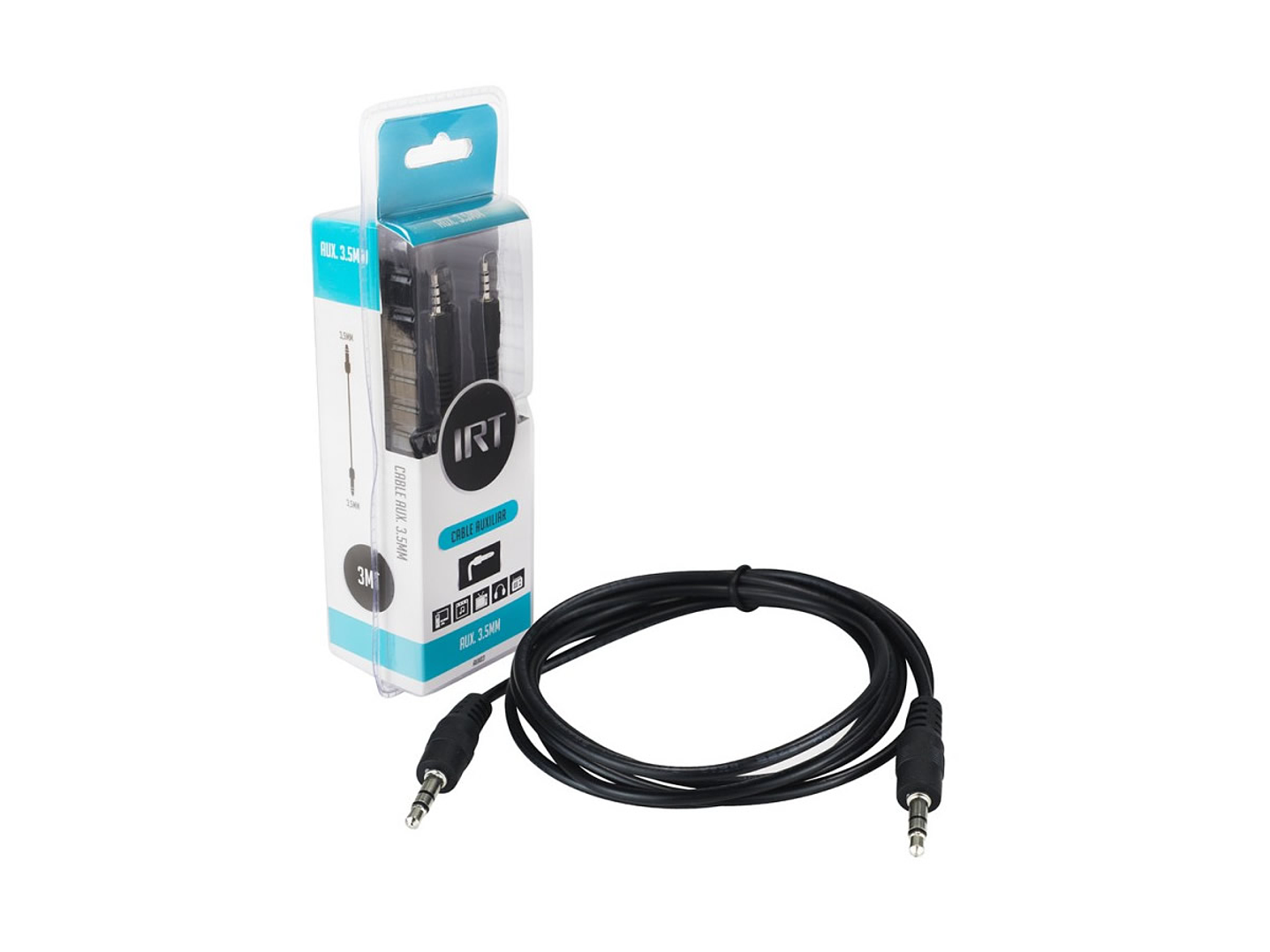 Cable Auxiliar 3mt Jack 3.5 Plug IRT 1
