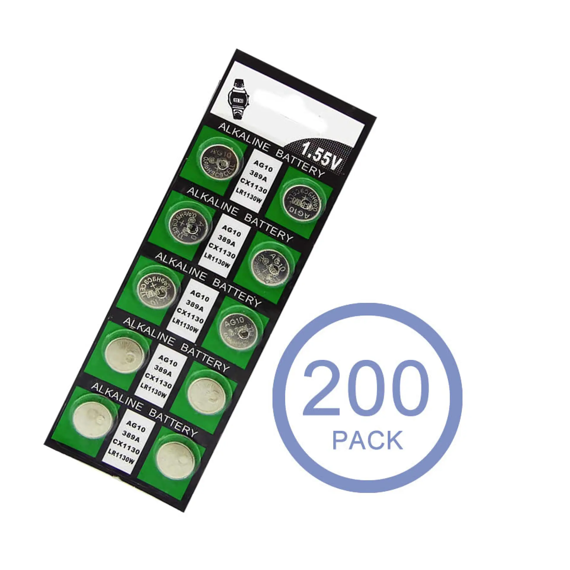 Pack 200 Pilas Ag10 Lr1130 Alkaline Battery 1
