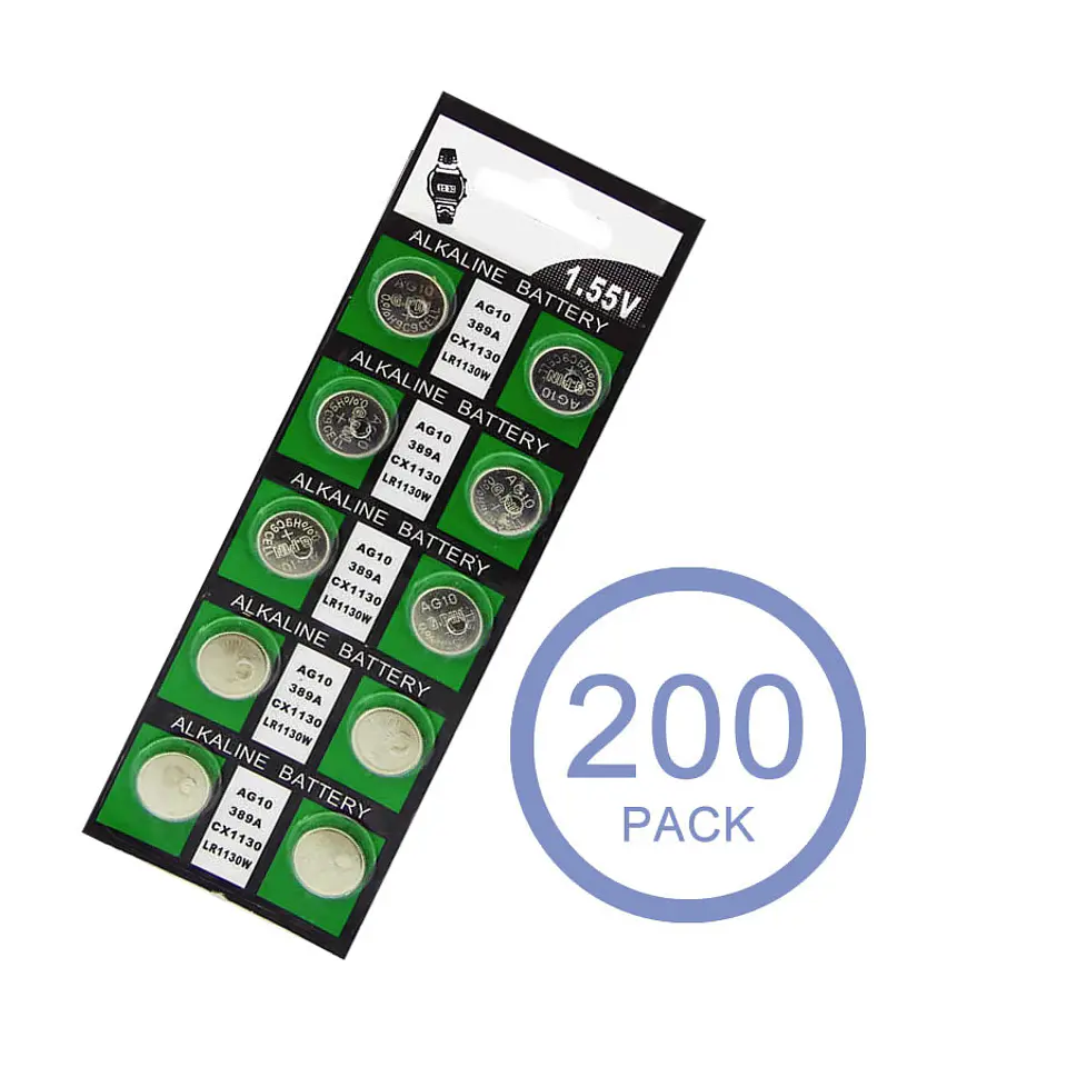 Pack 200 Pilas Ag10 Lr1130 Alkaline Battery 1