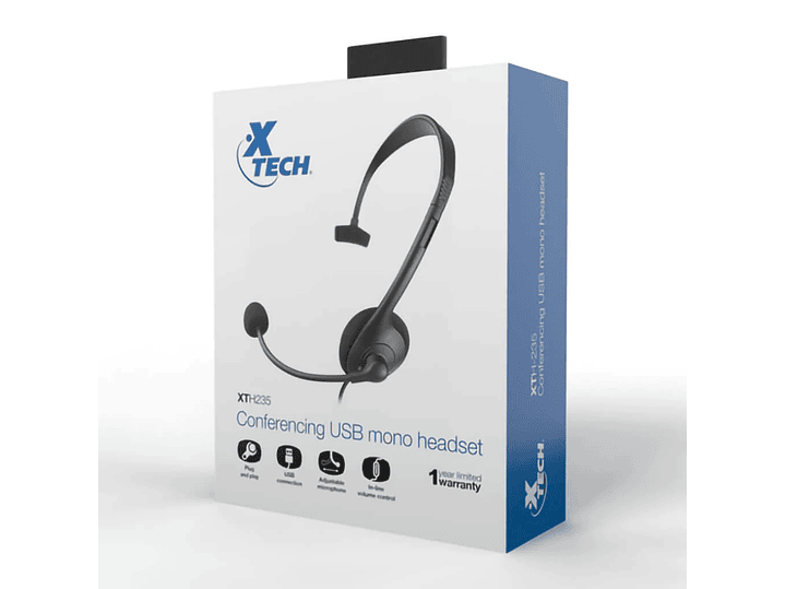 Auricular Monoaural Usb Conferencias XTech XTH-235 4