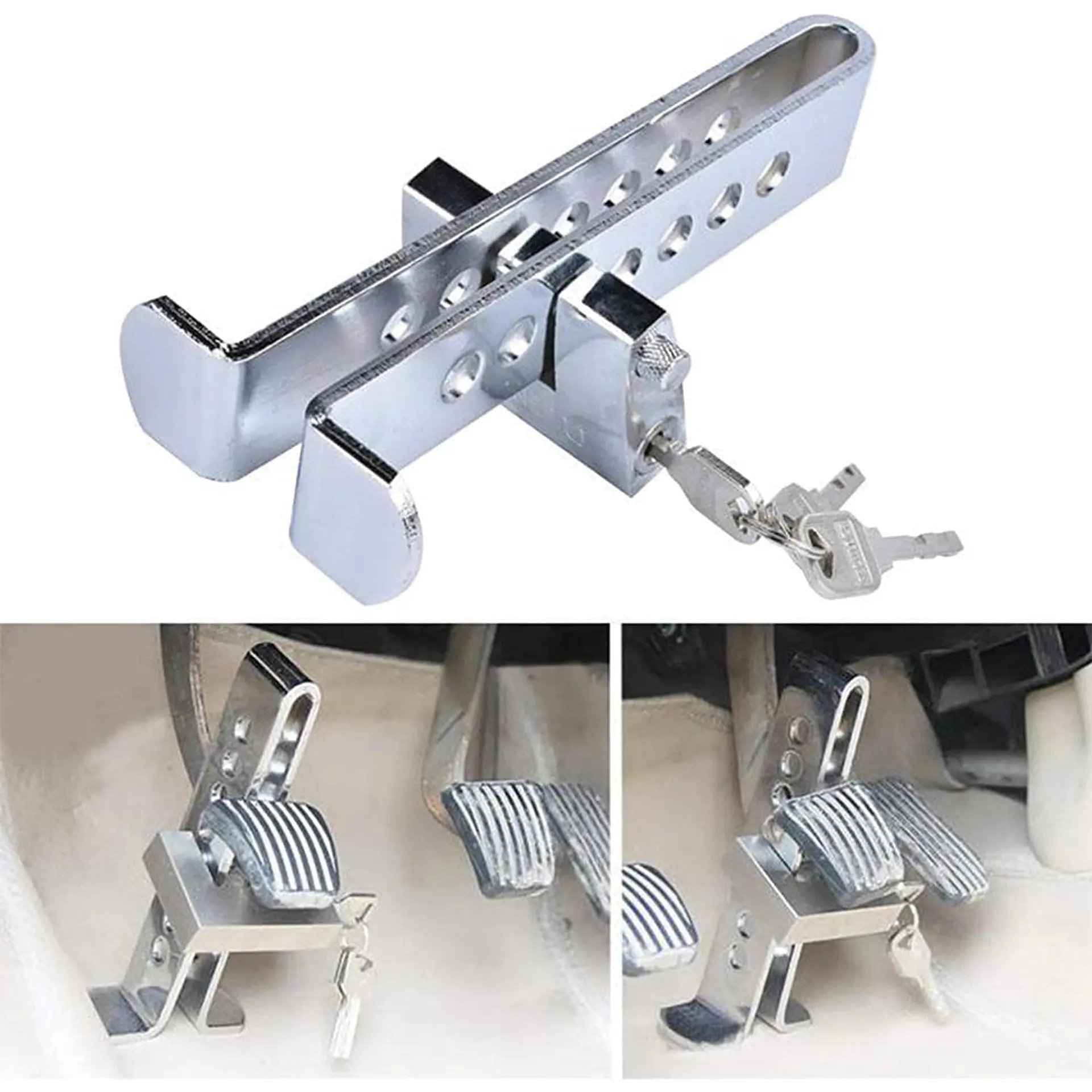 Traba Pedal Auto Seguridad Candado Acero 3