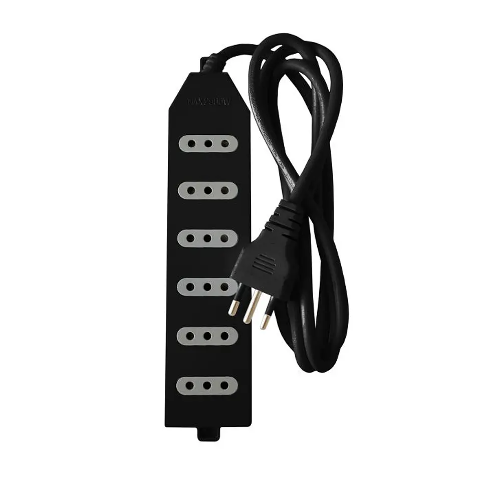 Alargador Eléctrico Macrotel 1.5 Mts 6 Pos Negro ME-206B1 1