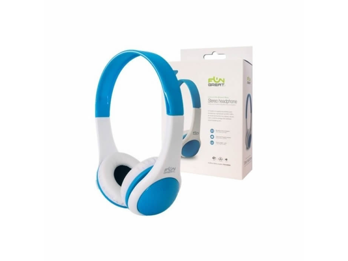 Audifonos Head Band Fun Great Azul Blanco 1