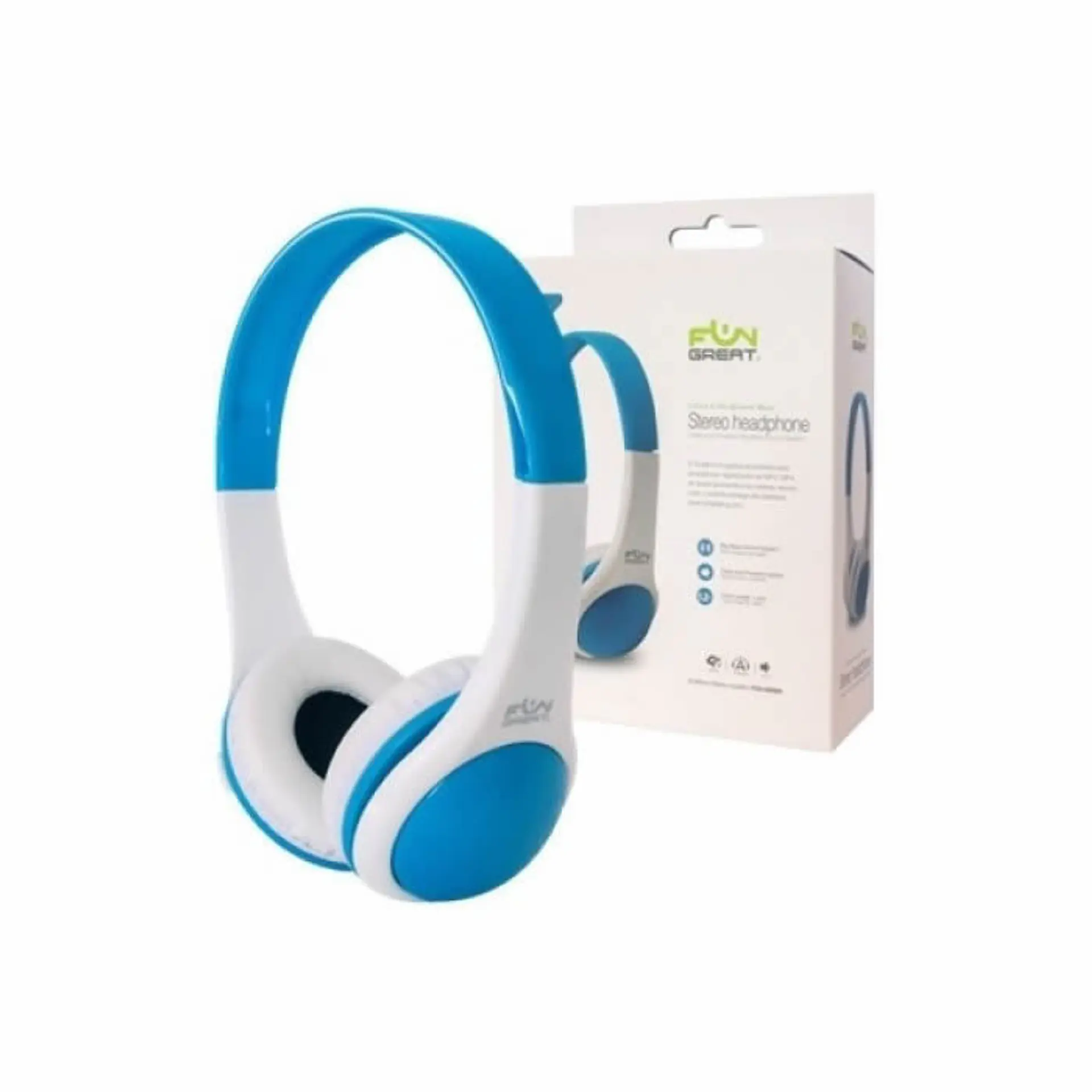 Audifonos Head Band Fun Great Azul Blanco 1