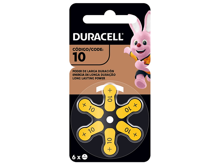 Pack 6 pilas Duracell Auditivas Numero 10 1