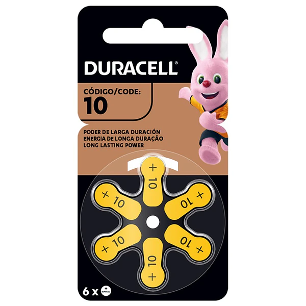 Pack 6 pilas Duracell Auditivas Numero 10