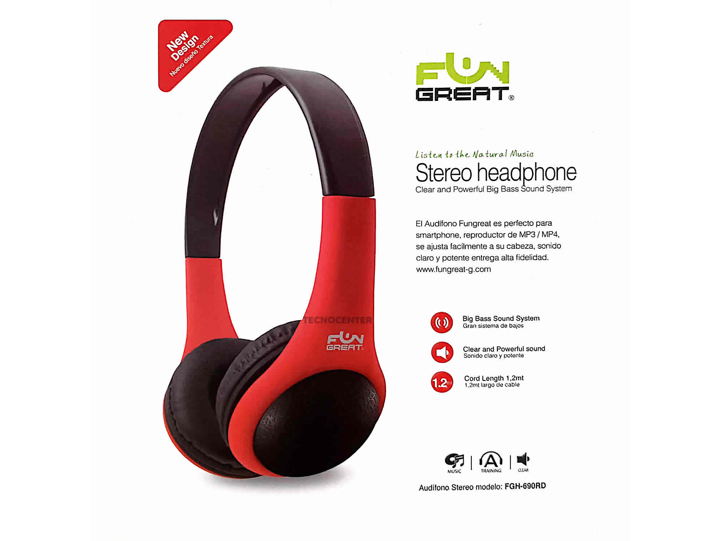 Audifonos Head Band Fun Great Rojo Negro 2