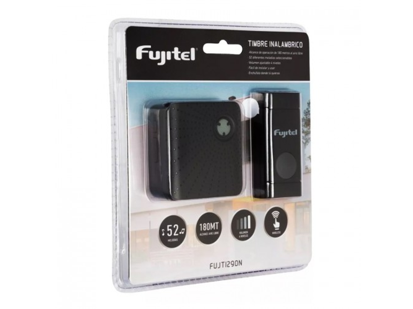 Timbre Inalambrico Fujitel 70m 48 Melodias Negro 2