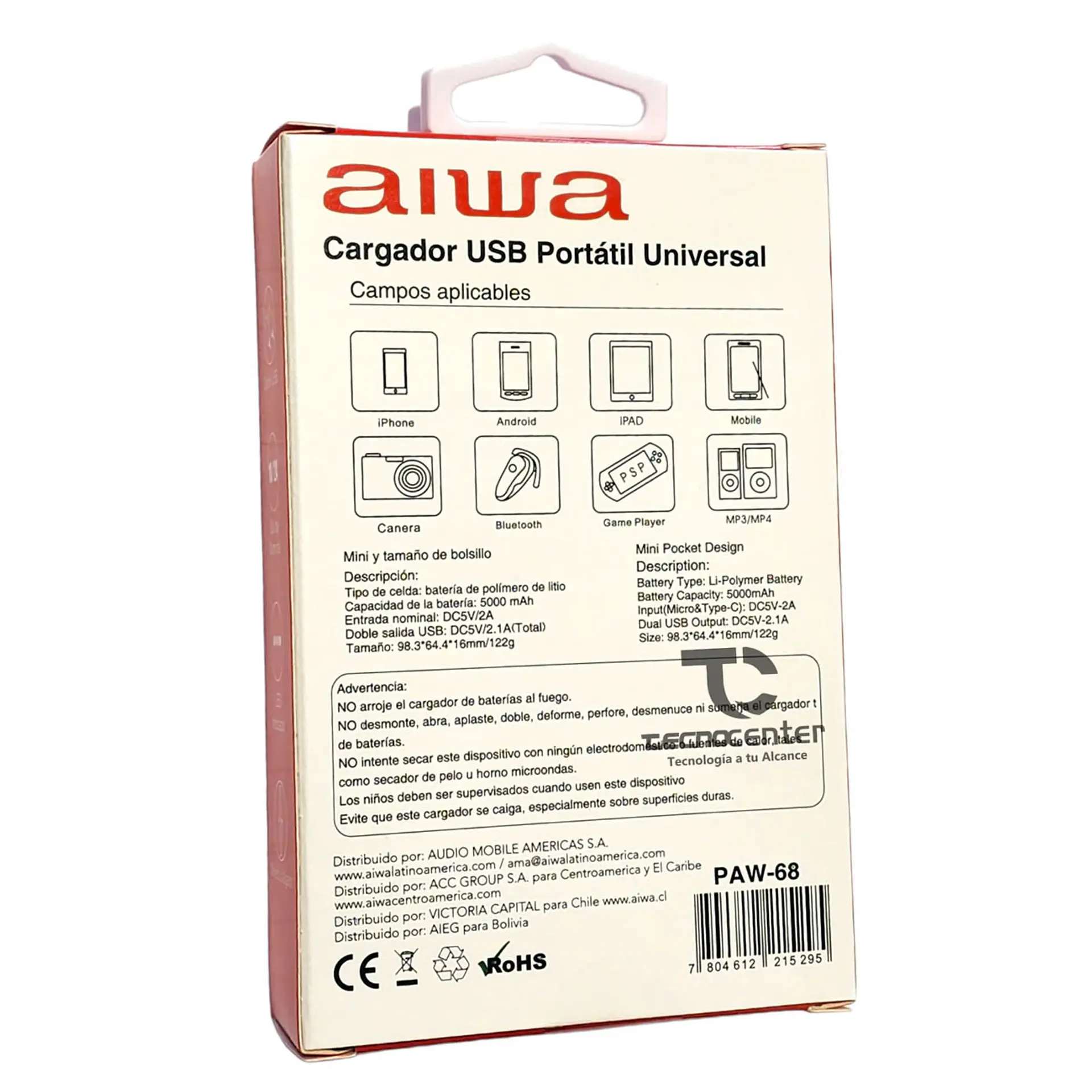 Bateria Portatil Powerbank 5.000 Aiwa PAW-68 4