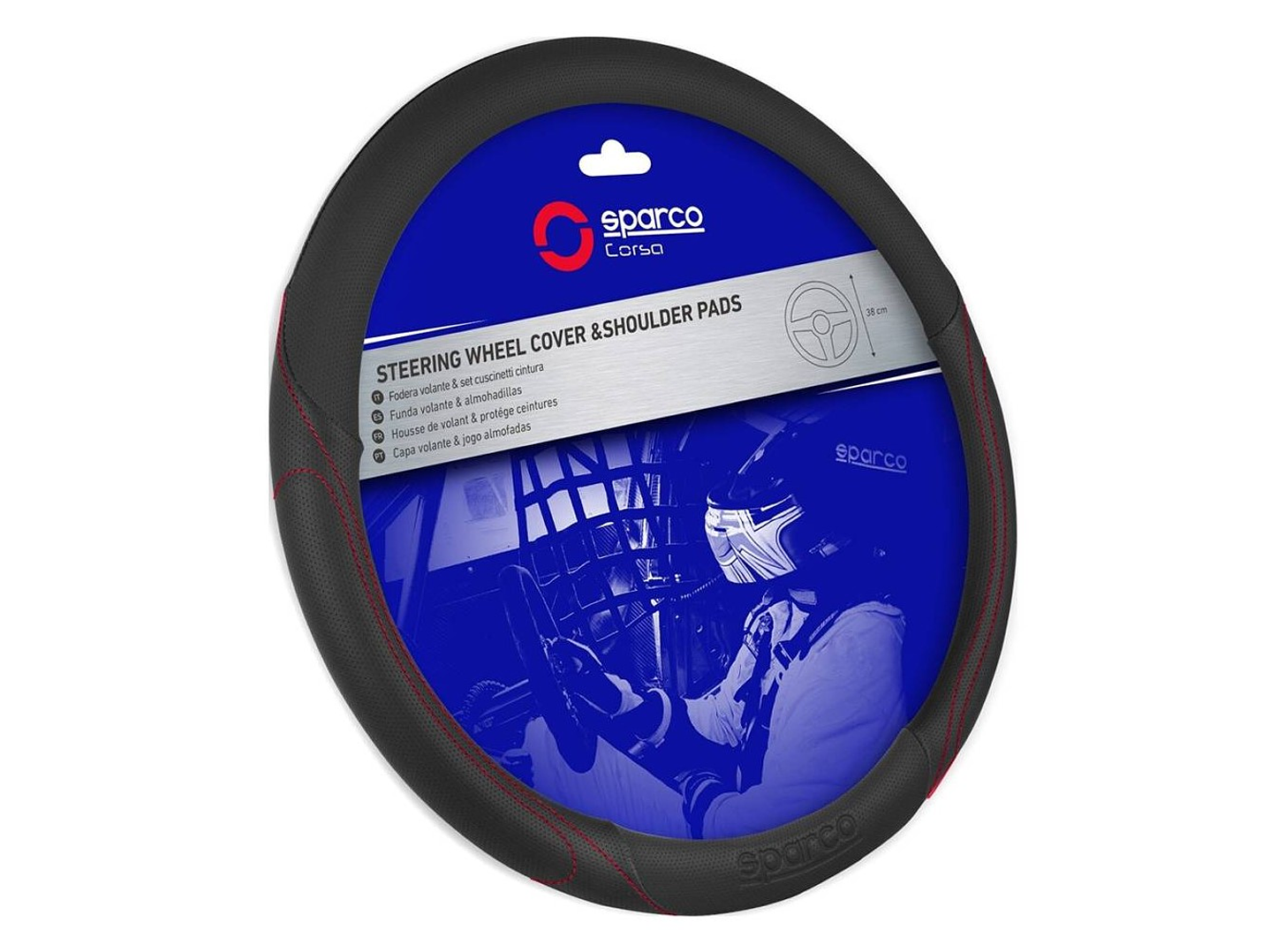Cubre Volante Auto Sparco Universal SPS117BKR 1