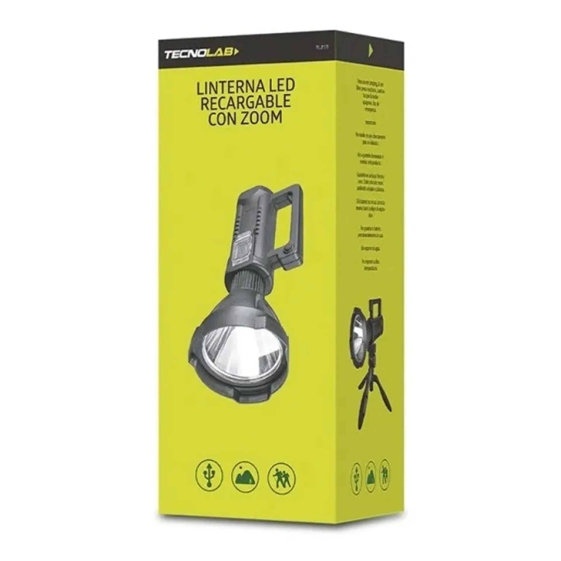 Linterna Led Largo Alcance Con Tripode Tecnolab TL215 2