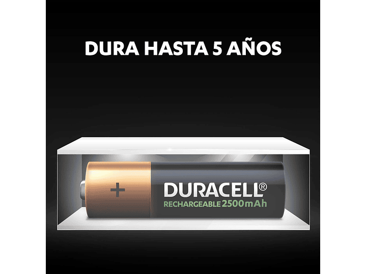 Pack 4 Pilas AA Recargables Duracell 2500mAh 2