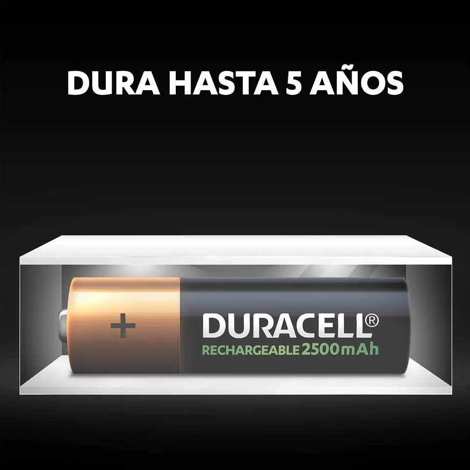 Pack 4 Pilas AA Recargables Duracell 2500mAh 2