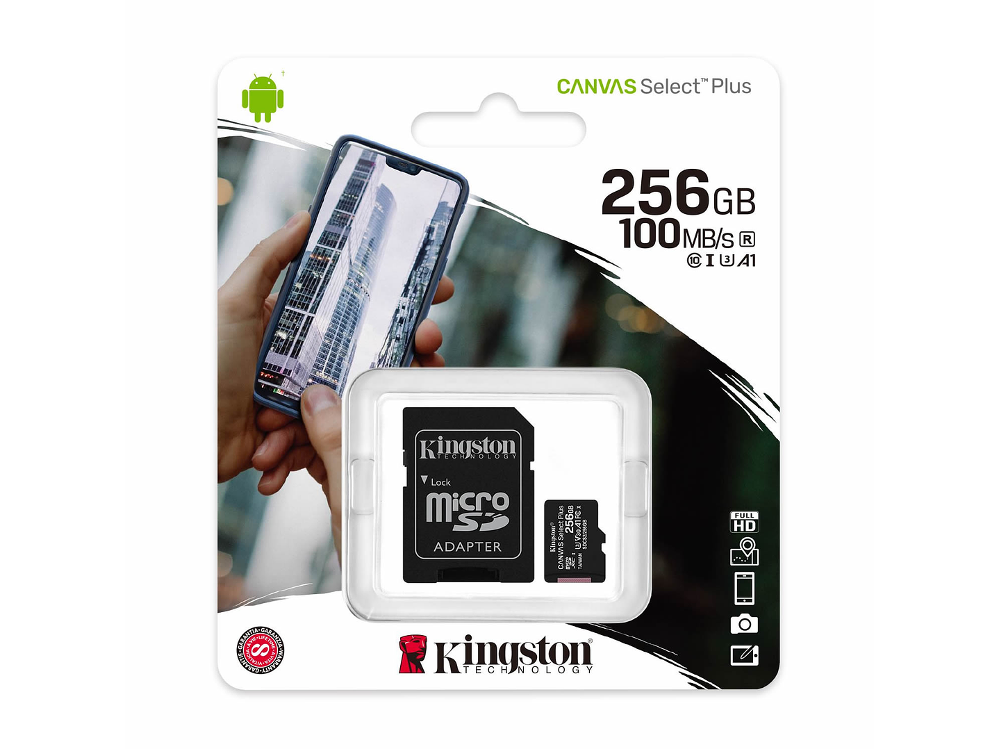 Tarjeta Memoria Micro SD XC 256 GB Kingston 1