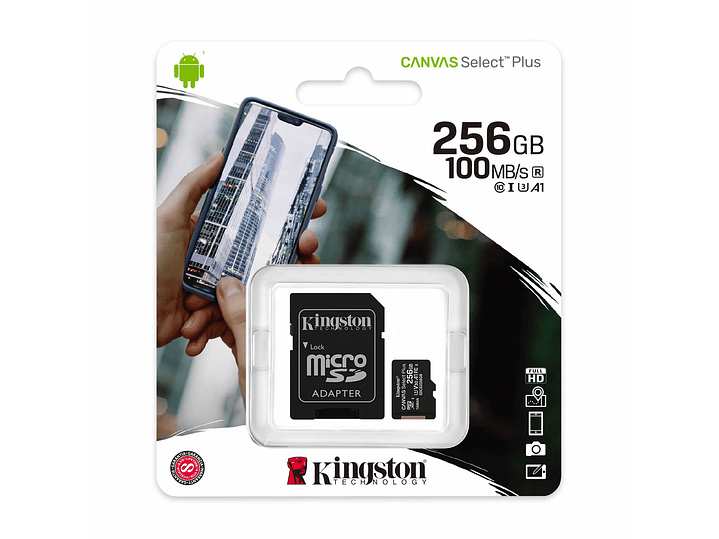 Tarjeta Memoria Micro SD XC 256 GB Kingston 1