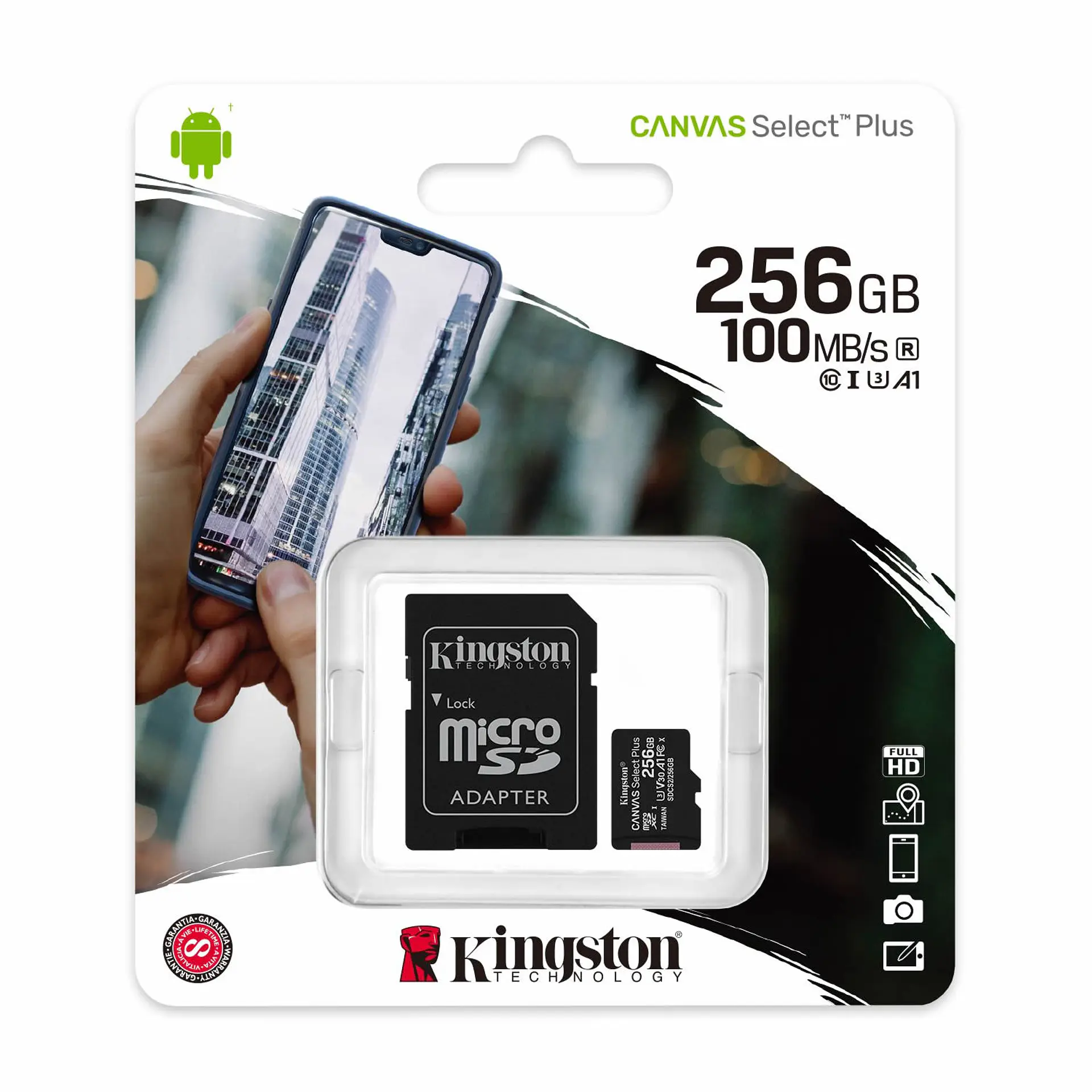 Tarjeta Memoria Micro SD XC 256 GB Kingston 1