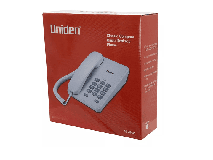 Teléfono Fijo Sobremesa Uniden AS7202 Blanco 5