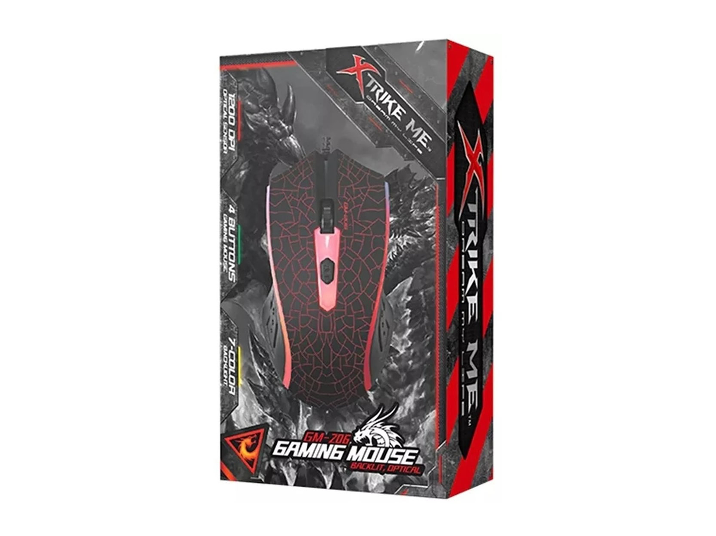 Mouse Gamer Xtrike Me Retroiluminado 1200dpi 4