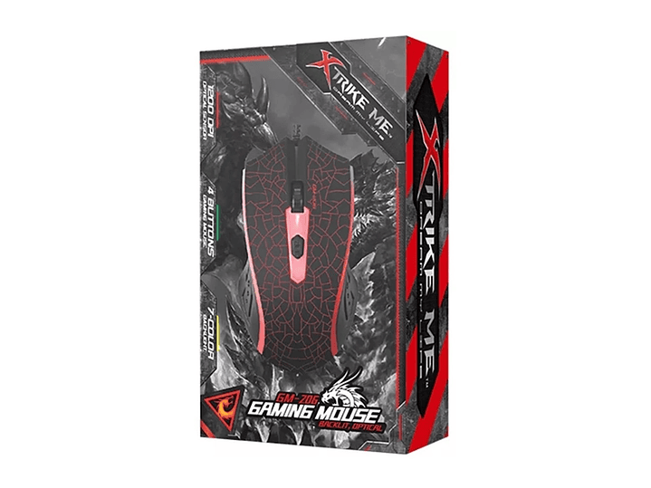 Mouse Gamer Xtrike Me Retroiluminado 1200dpi 4