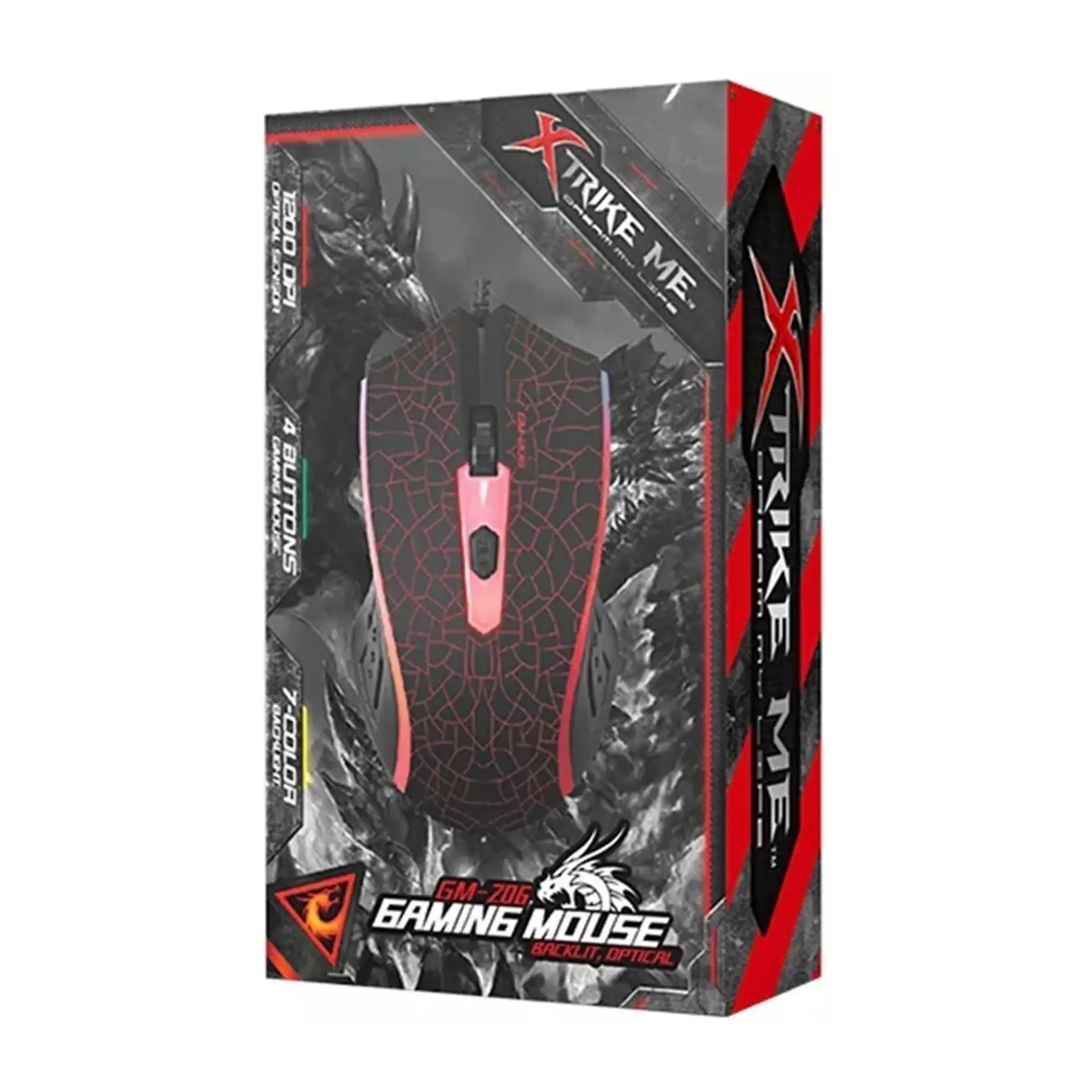 Mouse Gamer Xtrike Me Retroiluminado 1200dpi 4