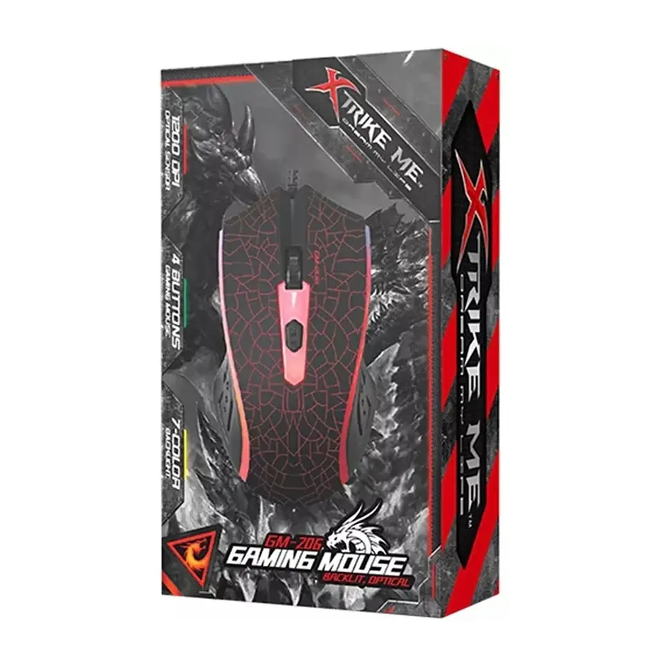 Mouse Gamer Xtrike Me Retroiluminado 1200dpi 4